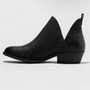 Nora Faux-Leather Cut Out Ankle Booties